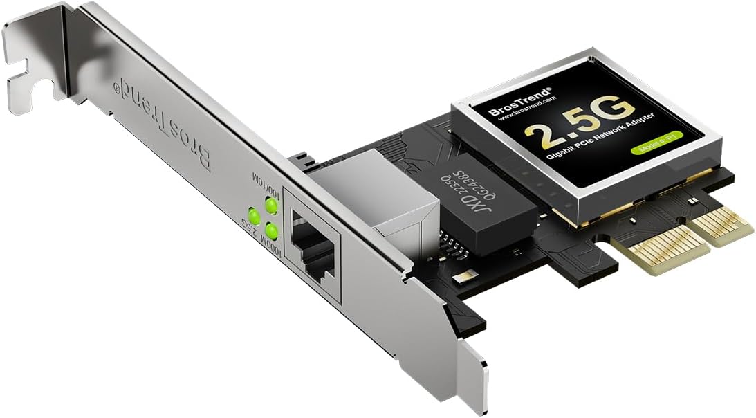 🔥 PRIX FLASH | Carte Réseau BrosTrend 5 Gigabit PCI Express – 5Gb PCIe, Latence Ultra-Faib