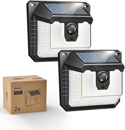 Lot de 2 Lampe Solaire Extérieur Philips - avec Détecteur, 120 LEDs (Vendeur tiers)