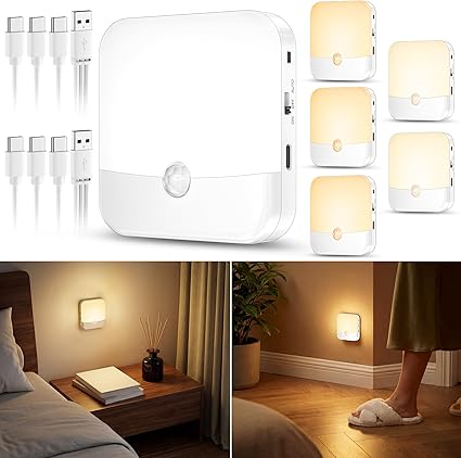 🔥 Lot de 6 Veilleuse LED Détecteur de Mouvement Daphomeu - rechargeable, à 19.99€ 🔥 Lot de 6 Veilleuse LED Détecteur de Mouvement Daphomeu – rechargeable, à 19.99€