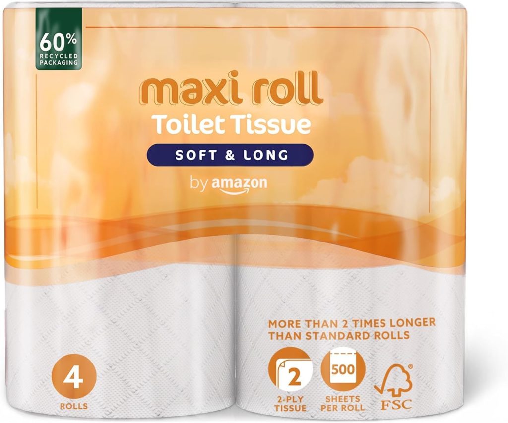 đ„ Lot de 4 maxi rouleau de Papier toilette by Amazon Papier toilette (Vi Lot de 4 maxi rouleau de Papier toilette by Amazon Papier toilette (Via prĂ©voyez et Ă©conomisez)
