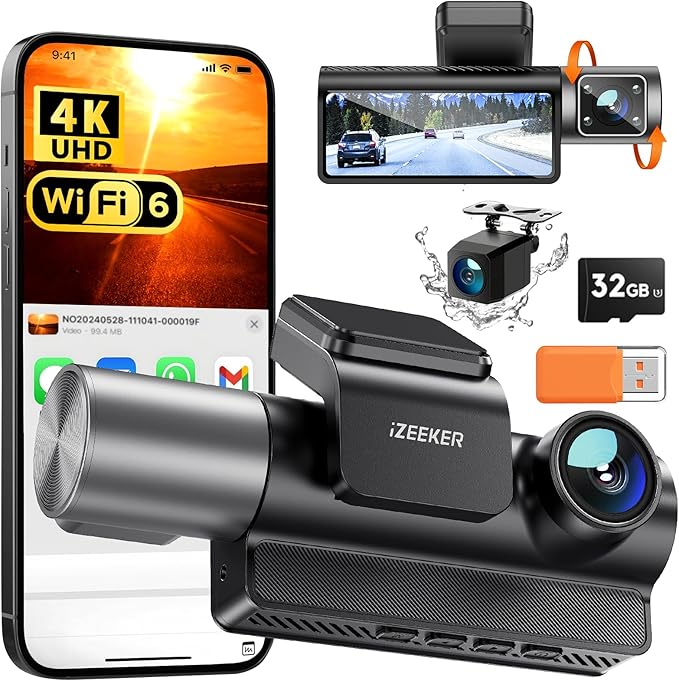 🔥 Dashcam 3 Canaux iZeeker - avec Carte SD 32 Go, 4K, 2x1080P, Avant (Vi à 47.99€ 🔥 Dashcam 3 Canaux iZeeker – avec Carte SD 32 Go, 4K, 2x1080P, Avant (Vi à 47.99€