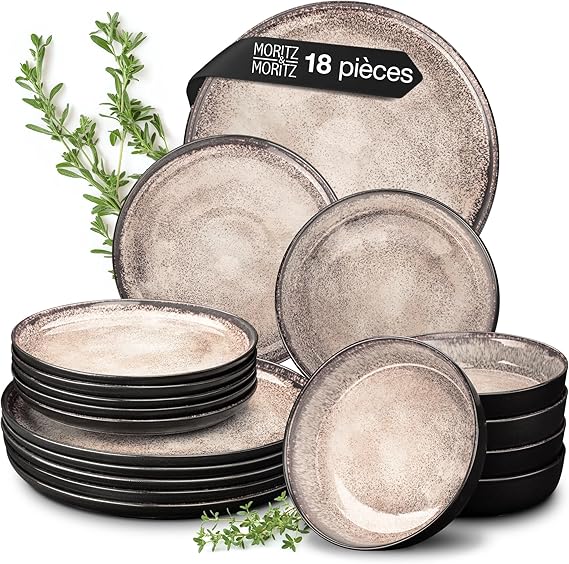 🔥 PRIX FLASH | Service de table Moritz & Moritz VIDA 18 pièces – Porcelaine vintage, 6 per