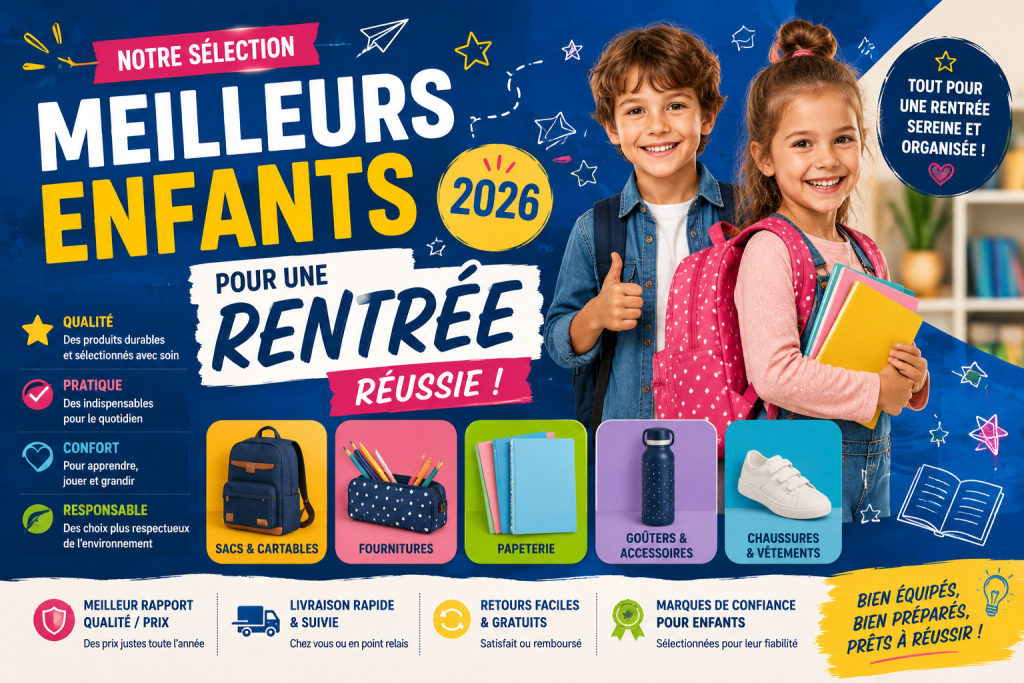 Enfants_rentree : notre selection Amazon France banner enfants rentree
