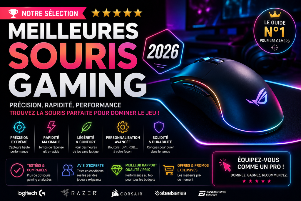 Meilleures souris gamer 2026 : notre selection Amazon France banner meilleures souris gamer 2026