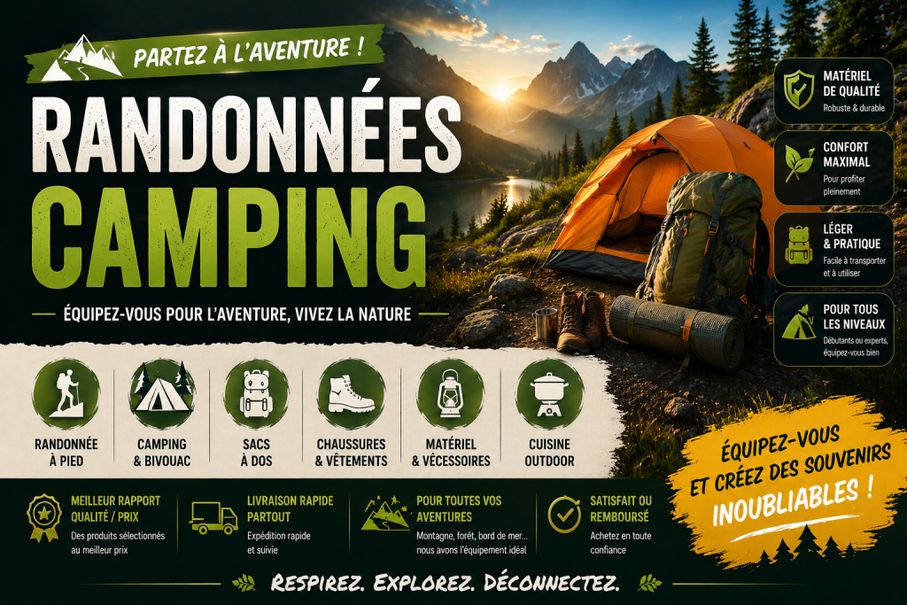 Randonnée_camping : notre selection Amazon France banner randonnee camping