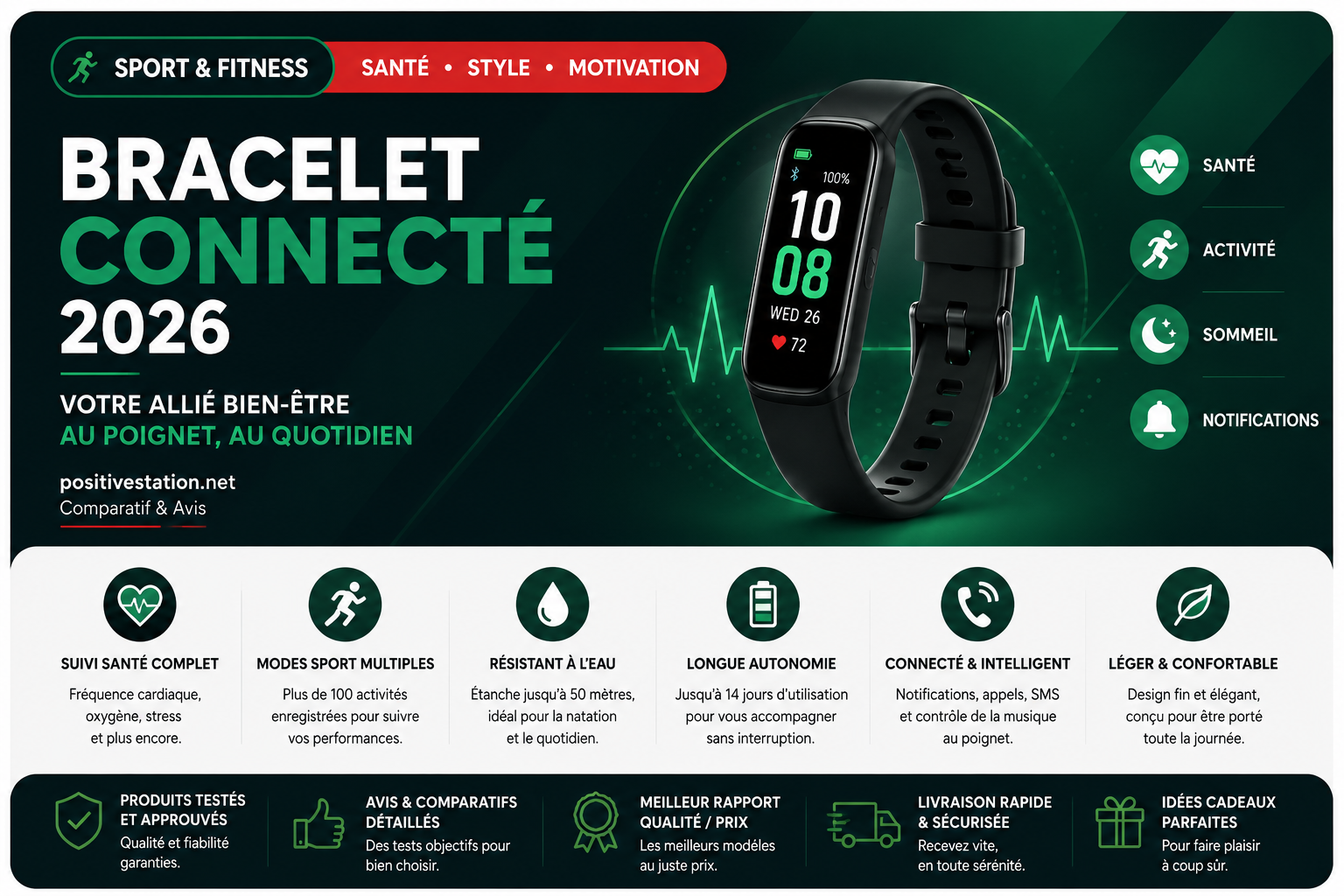 Meilleur bracelet connecté 2026 : Xiaomi Band 10 vs Samsung vs Honor vs Garmin