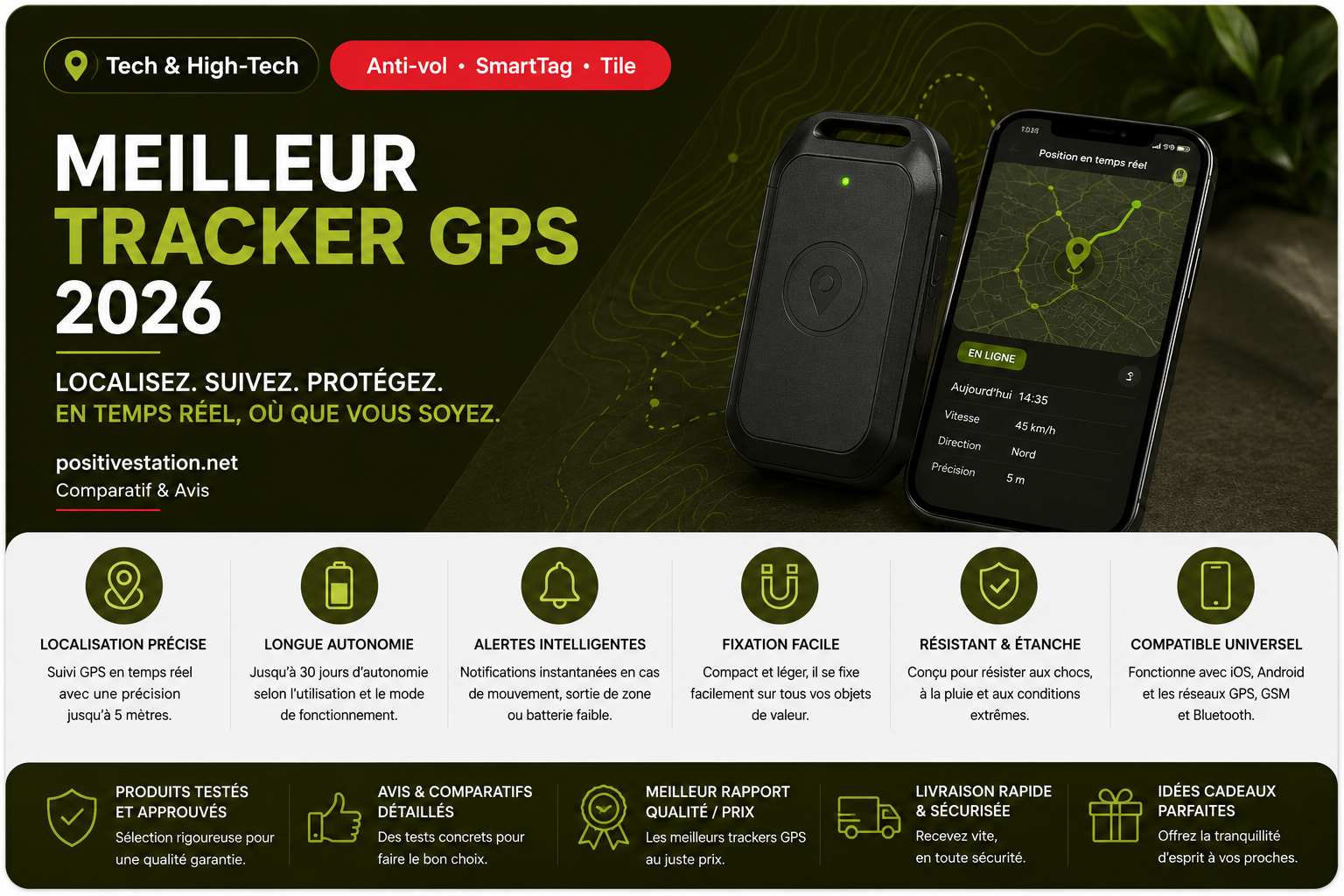 Meilleur tracker GPS 2026 : AirTag vs Samsung SmartTag vs Tile — comparatif anti-perte
