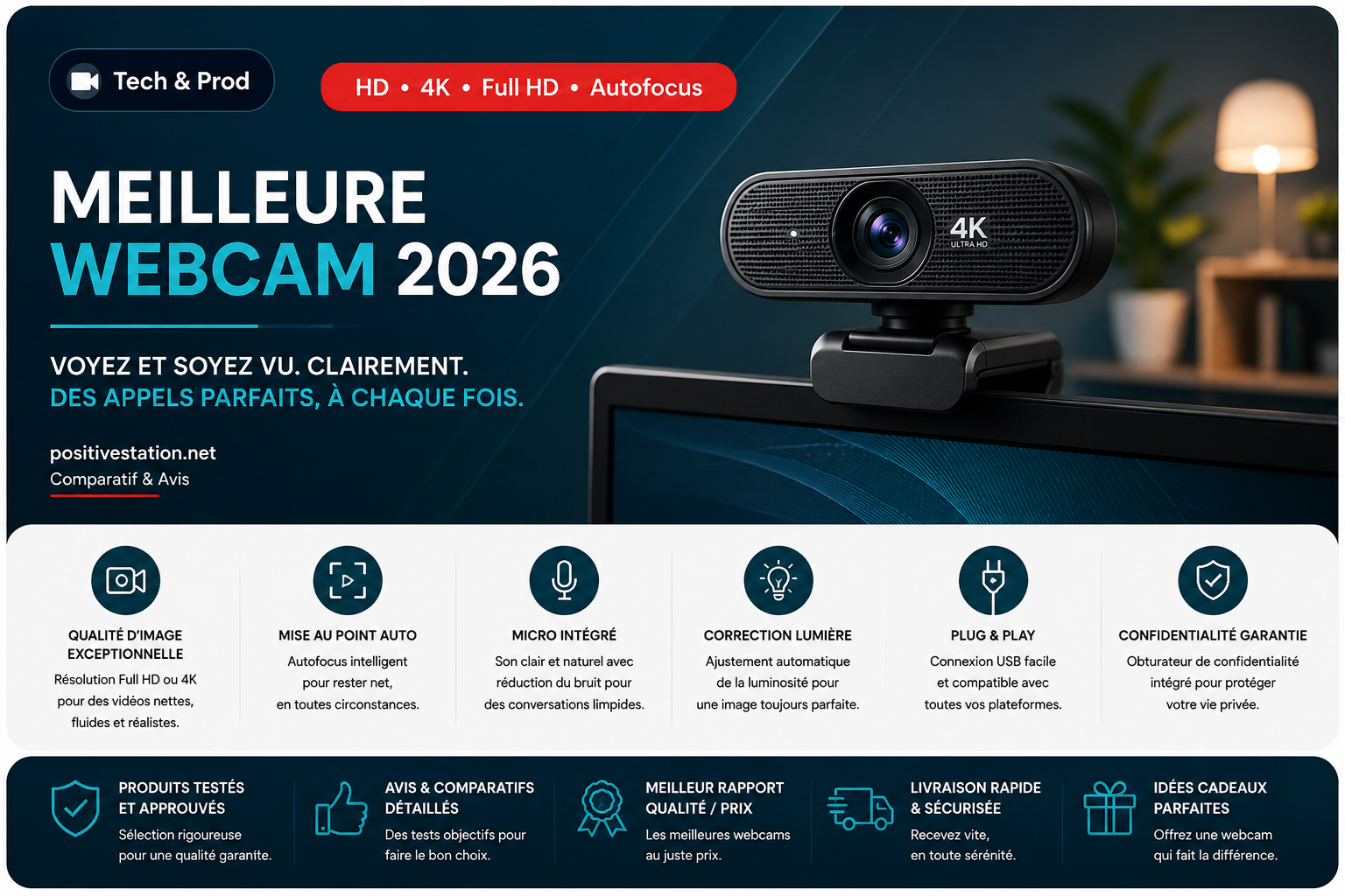 Meilleure webcam bureau 2026 : Logitech vs Razer vs Microsoft — comparatif télétravail