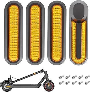 4 Pièces Caches Plastique Roue avec Bande Réfléchissante pour Trottinette Électrique M365/Pro/Pro2/Essential 1S (Jaune) niche 4 pieces caches plastique roue avec band