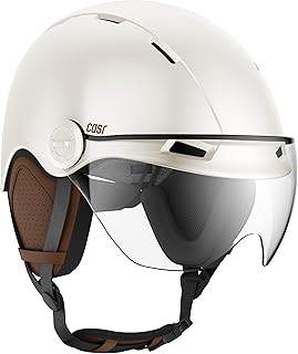 CASR Style - Casque Lifestyle Urbain pour Vélo & Trottinette Electrique - Visière Transparente & Cache-Oreille Amovibles - Confort Optimal pour Homme & Femme - Crème - Taille M niche casr style casque lifestyle urbain pour 1 1
