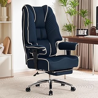 EXCEBET Chaise de bureau ergonomique en maille avec repose-pieds – Chaise de bureau pivotante à dossier haut avec accoudoirs réglables, dossier respirant, pour la maison et le bureau, supporte jusqu'à niche excebet chaise de bureau ergonomique en
