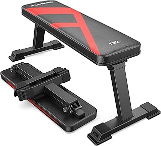 FLYBIRD Banc Plat, Banc Plat Pliable pour Haltères, Stable pour Tous Types d’Entraînement enForce & Développé Couché, Facile à Assembler pour Domicile, 300kg Capacité Max niche flybird banc plat banc plat pliable pour