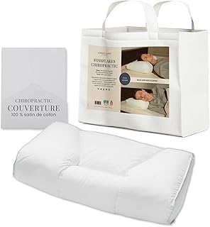 FOSSFLAKES Nordic Sleep from Chiropractic - Oreiller pour Le Confort du Cou - Oreiller Ergonomique Cervical - Coussin de Soutien pour Les Douleurs Cervicales pour Dormir avec Housse | Petite niche fossflakes nordic sleep from chiropracti