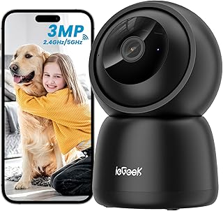 ieGeek 2K(3MP) Camera Surveillance WiFi Interieur 360° - 2.4G/5GHz Camera Interieur WiFi, PTZ Détection Mouvement, Audio Bidirectionnel, Alexa niche iegeek 2k3mp camera surveillance wifi in