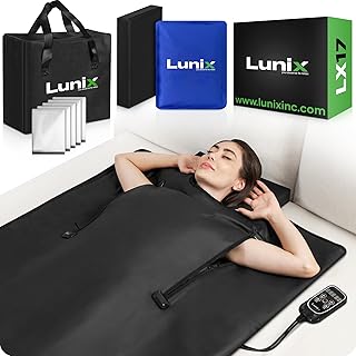 Lunix LX17 Couverture de sauna infrarouge, sac de sauna portable pour la relaxation, la désintoxication et le soulagement du stress, chaleur réglable de 25 à 80 °C, couverture infrarouge lointaine niche lunix lx17 couverture de sauna infraroug