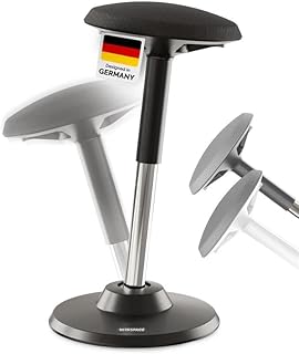 Motion Tabouret Ergonomique - Chaise de Bureau Assis-Debout à Hauteur Réglable avec Assise Extra Larges, Tabouret Bureau Qui prévient Les douleurs dorsales et cervicales niche motion tabouret ergonomique chaise de bu
