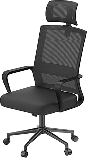 naspaluro Chaise de Bureau Ergonomique avec Support Lombaire, Fauteuil de Bureau en Maille Respirante, Réglable en Hauteur de 10cm, Noir niche naspaluro chaise de bureau ergonomique a