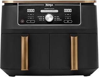 Ninja Foodi MAX Dual Zone Air Fryer, Friteuse sans huile, 2 tiroirs, 9,5 L, 6-en-1 (Air Fry, Max Crisp, rôtir, cuire, réchauffer, déshydrater), exclusivité Amazon, cuivre/noir, AF400EUCP niche ninja foodi max dual zone air fryer frit