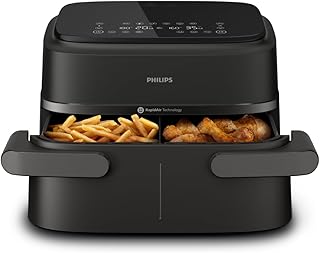 Philips Air Fryer Série 1000 Airfryer Panier Flexible avec Séparateur Amovible - 7.1L, Technologie RapidAir, 10 Modes de Cuisson, 90% de Matières Grasses en Moins, Design Compact, HomeID (NA154/00) niche philips air fryer serie 1000 airfryer pa