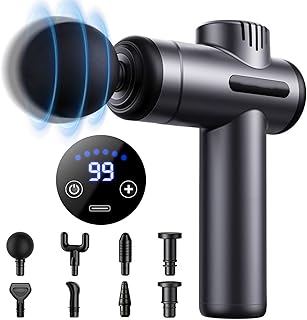 Pistolet de Massage Musculaire 99 Vitesses Réglables Massage Gun,8 Têtes de Massage,l'Écran LCD, chargement USB,Léger et Portable, pour l'Exercice Quotidien, Soulager Douleurs Musculaires niche pistolet de massage musculaire 99 vitess
