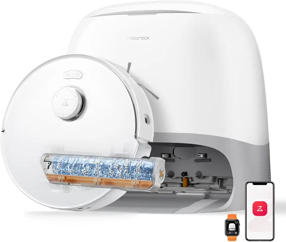 roborock Qrevo Curv 2 Flow Aspirateur Robot Laveur Roller avec 20.000 Pa, Nettoyage SpiraFlow en Temps Réel, Évite 200+ Obstacles, Doubles Anti-Enchevêtrement, Lavage à l'eau Chaude à 75°C niche roborock qrevo curv 2 flow aspirateur ro