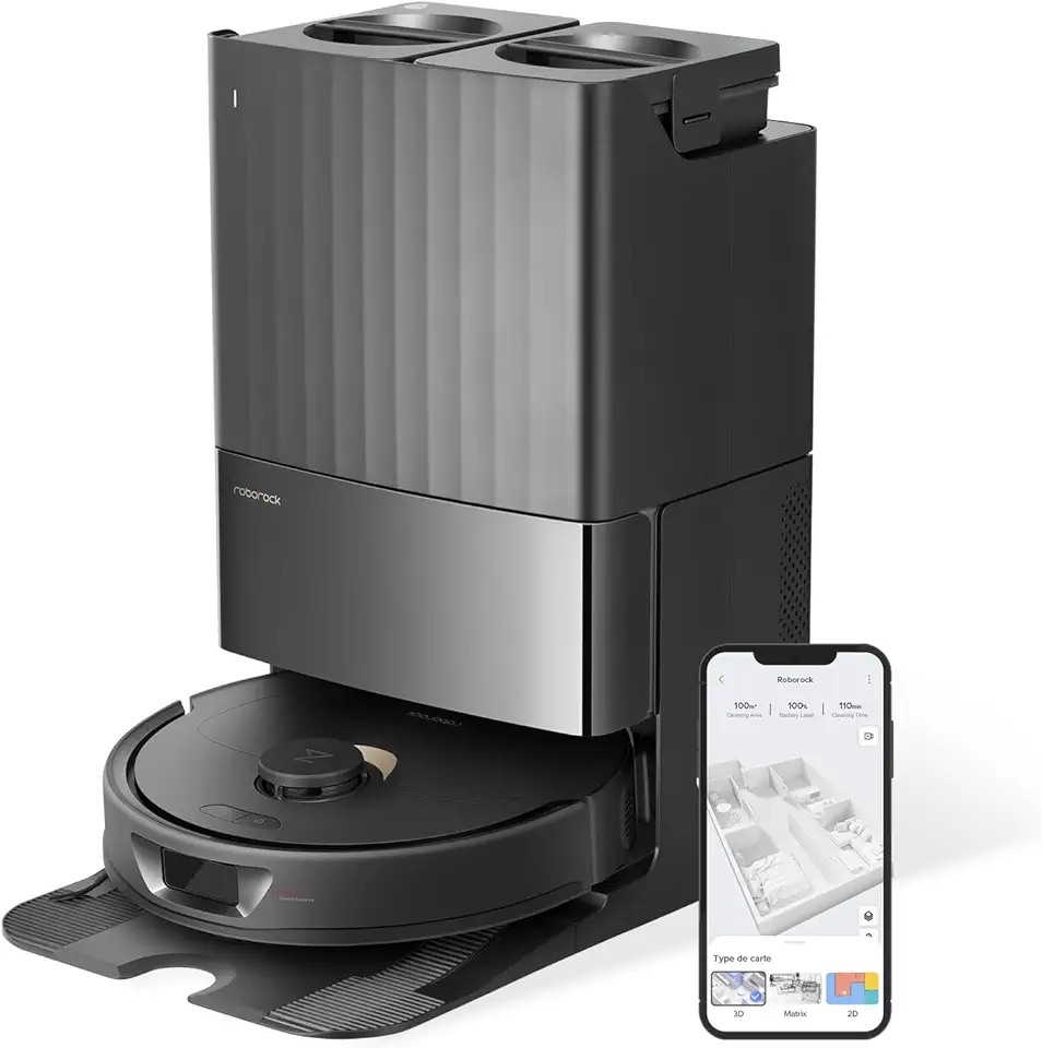 roborock Qrevo Robot Aspirateur Laveur avec Station, Fonctions automatiques Vidage, Lavage, Séchage, Nettoyage de la Station, Remplissage, 5500 Pa, Double serpillière rotative, Cartographie 3D niche roborock qrevo robot aspirateur laveur a