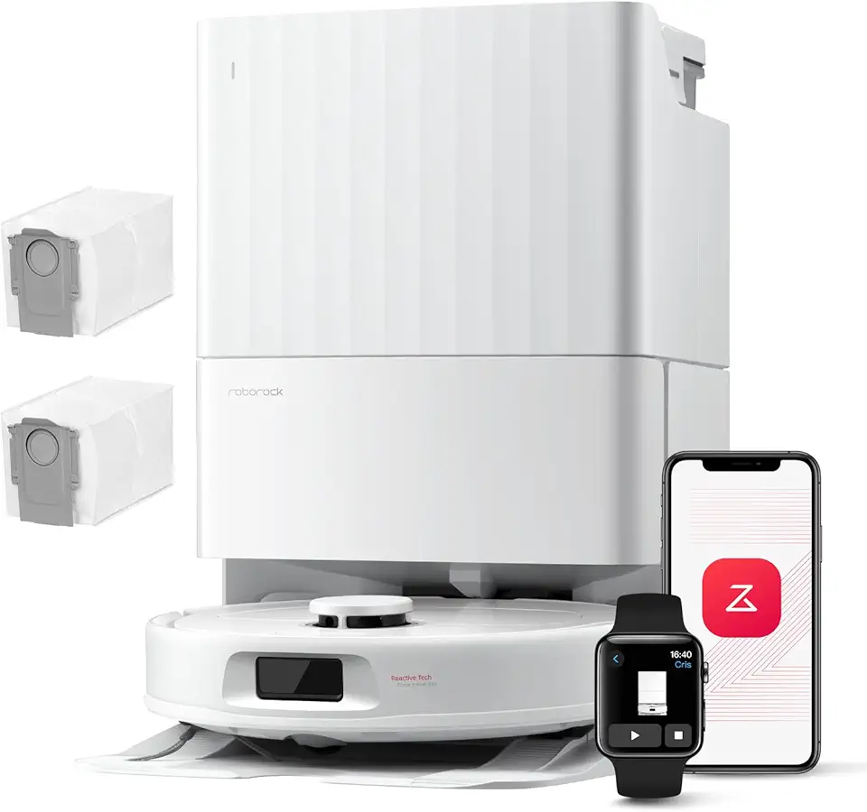 roborock QV 35A Set Aspirateur Robot Laveur, 8000Pa HyperForce, Station Multifonctionnelle, Serpillière Rotative 200 TR/Min & Relevable 10mm, Anti-enchevêtrement, Évitement d'obstacles, Cartographie niche roborock qv 35a set aspirateur robot lav