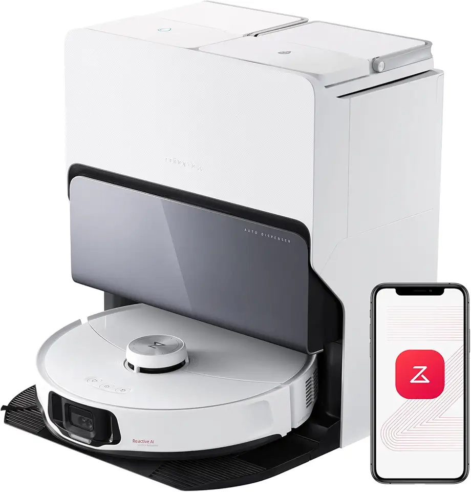 roborock S8 MaxV Ultra Aspirateur Robot avec 8-en-1 Station, Robot Aspirateur Laveur avec Brosse Latérale & DuoRoller Aspiration 10000 Pa, Auto-Nettoyage du Serpillière et de la Planche à Linge à 60℃ niche roborock s8 maxv ultra aspirateur robot