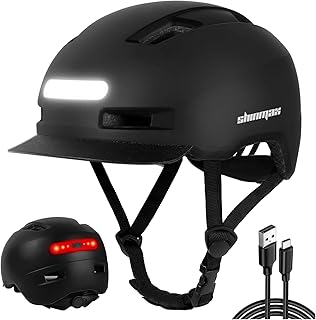 Shinmax Casque Velo Homme Femme, Casque vélo Femme avec 5 Modes lumière, USB Casque de vélo avec visière, Casque Trottinette Electrique Adulte, pour Les navetteurs urbains niche shinmax casque velo homme femme casque v