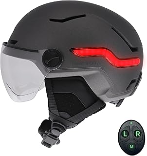 T'nB - Vizion Casque Vélo et Trottinette Électrique pour Homme et Femme, LED Connectées, Détection du Freinage Automatique, Clignotants Télécommandés, Visière Anti-UV, Batterie Rechergeable niche t nb vizion casque velo et trottinette e