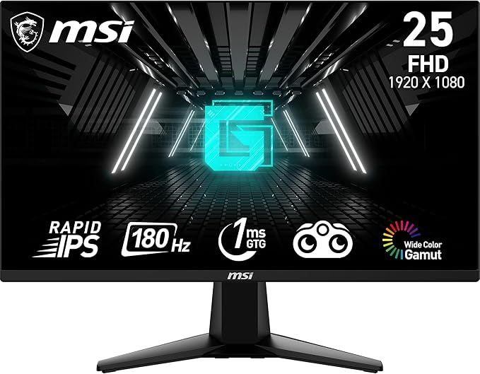 Ecran PC MSI G255F Écran Gaming FHD 24,5 Pouces - Dalle Rapid IPS 1920 x 1080, 180 Hz