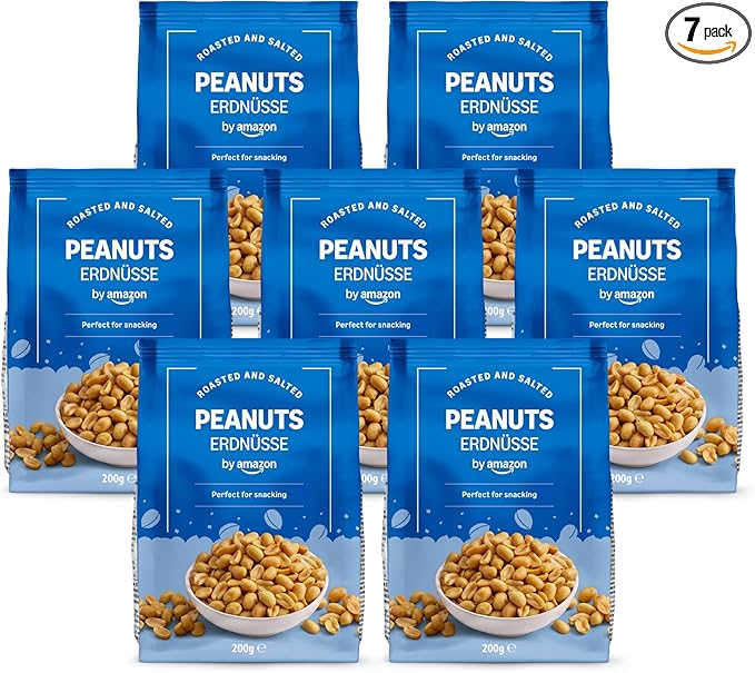 🔥 PRIX FLASH | 7 Paquets de cacahuètes grillées et salées by Amazon - 200g 7 Paquets de cacahuètes grillées et salées by Amazon - 200g