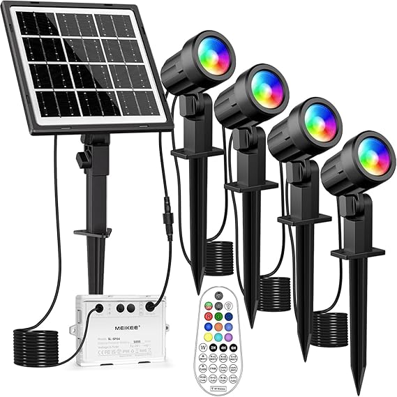 🔥 39.09€ | Spot Solaire RGB Télécommande 4-en-1 MEIKEE - Etanche IP66, Eclairage Multi Spot Solaire RGB Télécommande 4-en-1 MEIKEE - Etanche IP66, Eclairage Multicolore avec Panneau Solaire 5000mAh (Vendeur tiers