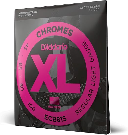 D'Addario Cordes Basse - Bass Strings, EXL170S, Light, 45-100, Courte Échelle